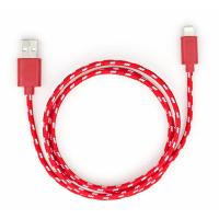 Дата кабель Vinga USB 2.0 AM to Lightning 2color nylon 1m red Фото