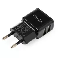 Зарядний пристрій Vinga 2 Port USB Wall Charger 2.1A Фото