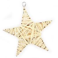 Ялинкова іграшка YES! Fun Зірка ротангова біла, 15 см Фото