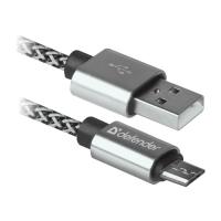 Дата кабель Defender USB 2.0 AM to Micro 5P 1.0m USB08-03T PRO white Фото