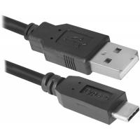 Дата кабель Defender USB 2.0 AM to Type-C 1.0m USB09-03PRO black Фото