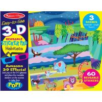 Набор для творчества Melissa&Doug Многоразовые 3D наклейки с очками Места обитания ж Фото