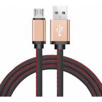 Дата кабель XoKo USB 2.0 AM to Micro 5P 1.0m leather black Фото