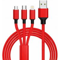 Дата кабель XoKo USB 2.0 AM to Lightning + Micro 5P + Type-C 1.2m r Фото