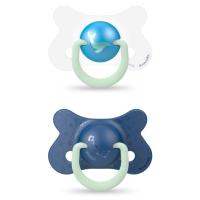 Пустышка Suavinex Синий кит 6-18 мес 2 шт. ночная Фото
