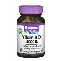 Вітамін Bluebonnet Nutrition Витамин D3 5000IU, 60 вегетарианских капсул Фото