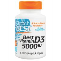 Витамин Doctor's Best Витамин D3 5000IU, 180 желатиновых капсул Фото