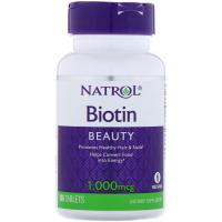 Витамин Natrol Биотин, Biotin, 1000 мкг, 100 таблеток Фото