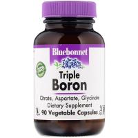 Минералы Bluebonnet Nutrition Тройной бор 3мг, Triple Boron, 90 вегетарианских Фото