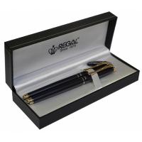 Ручка перьевая Regal набор перо + роллер в подарочном футляре Жемчужно- Фото