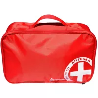 Автомобільна аптечка Poputchik 2 (АМА-2) згідно ДСТУ 3961-2000 футляр м'який черв Фото