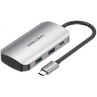 Концентратор Vention USB3.1 Type-C --> USB 3.0x4/PD 100W Hub 5-in-1 Фото