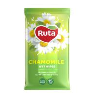 Вологі серветки Ruta Selecta Chamomile з екстрактом ромашки 15 шт. Фото