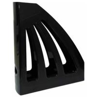 Лоток для паперів КіП пластиковий, вертикальний, чорний Фото