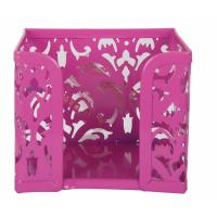 Подставка-куб для писем и бумаг Buromax BAROCCO, металевий, рожевий Фото