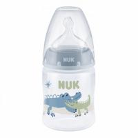 Пляшечка для годування Nuk First Choice Plus Крокодили 150 мл Синя Фото