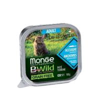Паштет для кошек Monge BWild Grain Free Wet Anchovies Adult Cat 100 г Фото