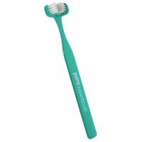 Зубна щітка Paro Swiss Superbrush тристороння бірюзова Фото
