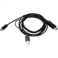 Кабель мультимедійний PowerPlant HDMI to microUSB (11 pin) + USB, 1.8m, (MHL) Фото