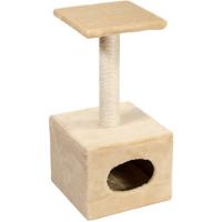 Дряпка (когтеточка) для котов Природа Д1 с будкой (бежевая) Фото