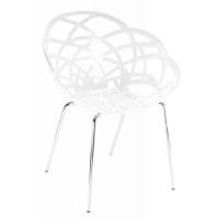 Кухонний стілець PAPATYA flora ml сидіння суцільно-біле, колір 43, хромован Фото