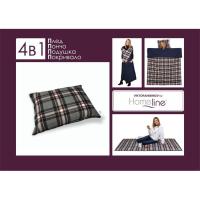 Плед Home Line 4 в 1 клетка красная 140х190см Фото