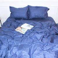 Постельное белье MirSon SatinStripe 30-0020SmokyBlue 160х220 Полуторный Ев Фото