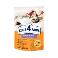 Сухий корм для кішок Club 4 Paws Преміум. Для кішок, які живуть в приміщенні 4 в 1 Фото