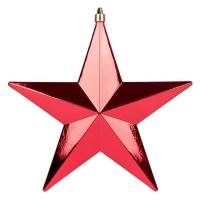 Ялинкова іграшка Novogod`ko Зірка, пластик, 30 cм, червона, глянець Фото