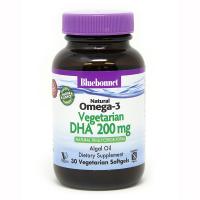 Жирные кислоты Bluebonnet Nutrition Вегетарианская Омега-3 из Водорослей, DHA 200 mg, Фото