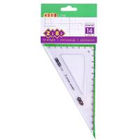 Линейка ZiBi Kids Line Угольник 140мм, 90°/60° с салатовой поло Фото