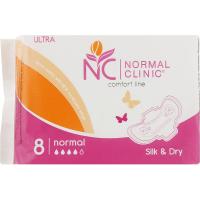 Гигиенические прокладки Normal Clinic Ultra Silk & Dry Normal 8 шт. Фото