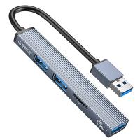 Концентратор Orico USB-A to USB3.0, 2xUSB2.0, TF (AH-A12F-GY-BP) Фото