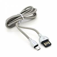 Дата кабель iKAKU USB 2.0 AM to Micro 5P 1.0m XO Silver 2.8А Фото