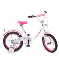 Детский велосипед Prof1 16" Flower Білий/Рожевий Фото
