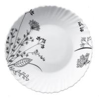 Тарелка Vittora "Чорно-біле Суцвіття" Wave Dinner 22 см Фото
