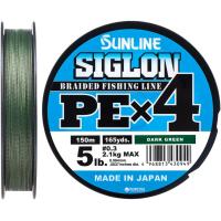 Шнур Sunline Siglon PE н4 150m 0.3/0.094mm 5lb/2.1kg Dark Green Фото