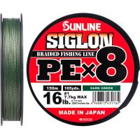 Шнур Sunline Siglon PE х8 150m 1.0/0.171mm 16lb/7.7kg Dark Gree Фото