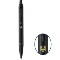 Ручка шариковая Parker IM 17 UKRAINE Achromatic Black BT BP Трезубец Фото