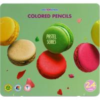 Карандаши цветные Cool For School Pastel Преміум в металевій коробці 24 кольори Фото