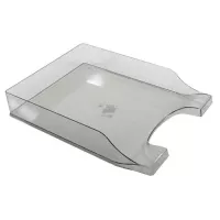 Лоток для бумаг Economix горизонтальный Симметрия, пластик дымчатый Фото