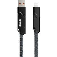 Дата кабель Proda USB-C to USB-C + Lightning + USB-A 1.5m Black Фото