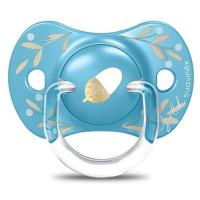 Пустышка Suavinex Gold Edition физиологическая, +18 мес. голубая Фото