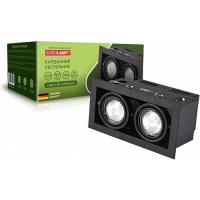 Світильник точковий Eurolamp LED GU10x2 black Фото