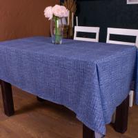 Скатерть MirSon Рогожа №209 Blue Binding 130x220 см Фото