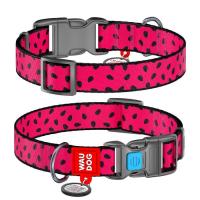Ошейник для животных WAUDOG Nylon "Арбуз" пластиковый фастекс XL Фото