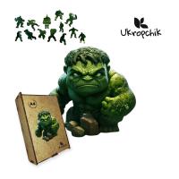 Пазл Ukropchik дерев'яний Супергерой Халк size - M в коробці з на Фото