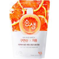 Засіб для ручного миття посуду Aekyung Soonsaem Citric Acid Grapefruit Запаска 1.2 л Фото
