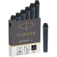 Чорнило для пір'яних ручок Parker Картриджі Quink Mini /6шт чорний Фото