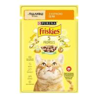 Вологий корм для кішок Purina Friskies шматочки у соусі з куркою 85 г Фото